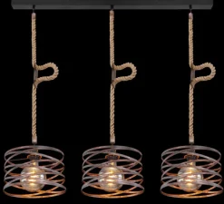 GLOBO Retrofit Balkenpendel MARCO 115 cm rostfarbig