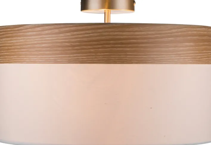 GLOBO Retrofit Deckenlampe CHIPSY 40 cm beige /Holzdekor