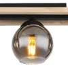 GLOBO Retrofit Deckenlampe CONNI 60 cm Holz /grau