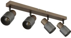 GLOBO Retrofit Deckenlampe mit 4 Spots SATELLA kaffeebraun /rauchfarbig