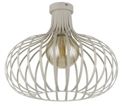 GLOBO Retrofit Deckenlampe MATEO, Metall, Ø 40 x H 35 cm Beige