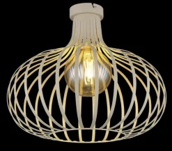 GLOBO Retrofit Deckenlampe MATEO, Metall, Ø 40 x H 35 cm Beige
