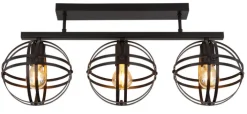 GLOBO Retrofit Deckenlampe TAMARA 70 cm schwarz