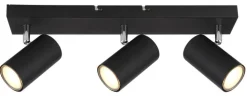 GLOBO Retrofit Deckenlampe mit 3 Spots ROBBY 41 cm schwarz