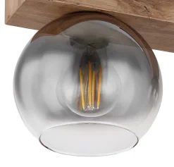 GLOBO Retrofit Deckenlampe MOITAS 65 cm Holz /grau
