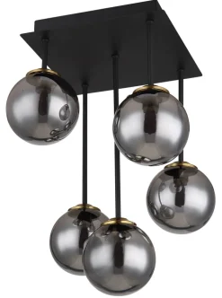 GLOBO Retrofit LED Deckenlampe JORGE schwarz /rauchfarbig