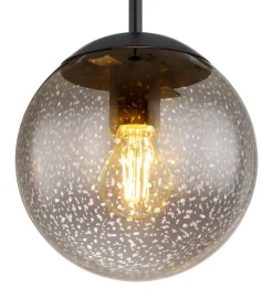 GLOBO Retrofit LED Pendelleuchte HELMUT 20 cm schwarz /Sterneffekt