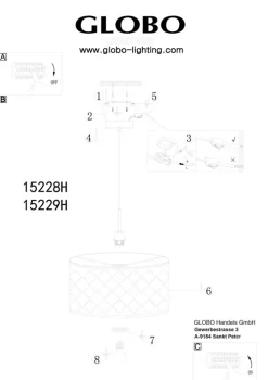 GLOBO Retrofit Pendellampe CLARKE 40 cm nickelfarbig