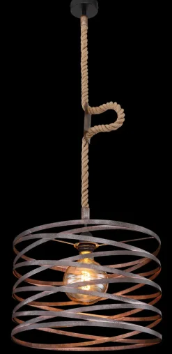 GLOBO Retrofit Pendelleuchte MARCO 40 cm rostfarbig