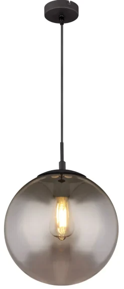 GLOBO Retrofit Pendelleuchte BLAMA 30 cm schwarz