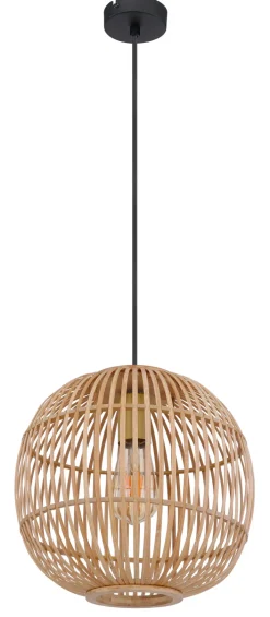 GLOBO Retrofit Pendelleuchte HILDEGARD 30 cm Bambus