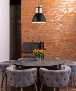 GLOBO Retrofit Pendelleuchte KUTUM 26 cm kupferfarbig