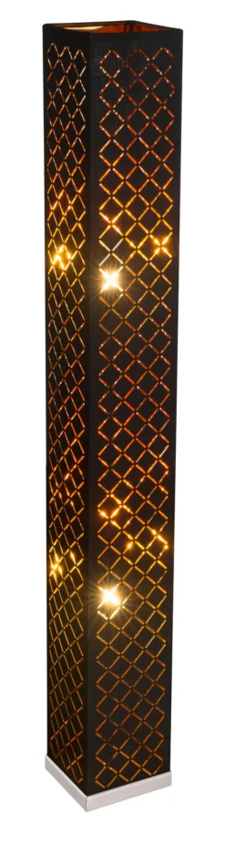 GLOBO Retrofit Stehlampe CLARKE 118 cm schwarz /goldfarbig