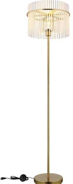 GLOBO Retrofit Stehlampe GORLEY 152 cm goldfarbig /opal