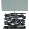 GLOBO Retrofit Tischlampe JAMIE schwarz /grau
