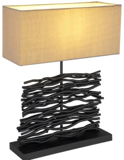 GLOBO Retrofit Tischlampe JAMIE schwarz /grau