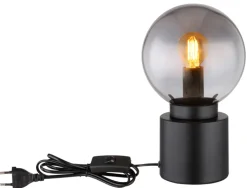 GLOBO Retrofit Tischlampe MARKA schwarz /rauchfarbig