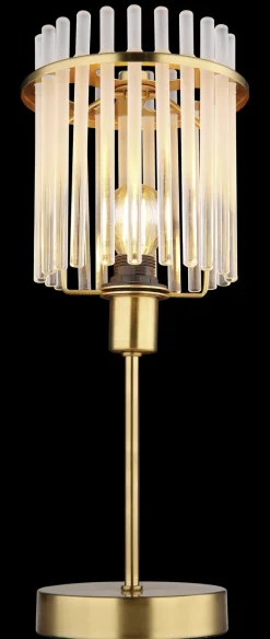 GLOBO Retrofit Tischlampe GORLEY 37 cm goldfarbig /opal