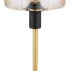 GLOBO Retrofit Tischlampe KOKKINI schwarz-goldfarbig /amber