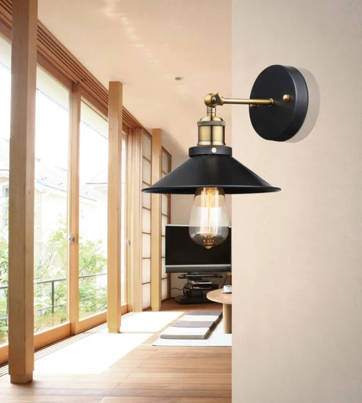 GLOBO Retrofit Wandleuchte LENIUS messingfarbig