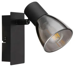 GLOBO Retrofit Wandleuchte mit 1 Spot CLAUDE schwarz /rauchfarbig