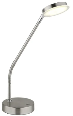 GLOBO Schreibtischlampe Silvio, Metall/Kunststoff, 13 x 43 x 53,5 cm Alu-/Nickelfarbig