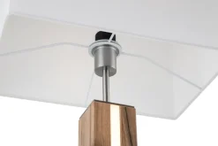 GLOBO Stehlampe FOREST, Holznachbildung/Textil/Metall, 150 x 40 x 27 cm Braun/Beige/Silberfarbig