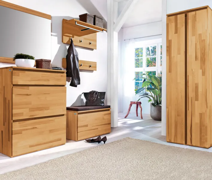 Hakenleiste POUR 80 x 17 cm Kernbuche massiv