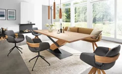 hartmann Esszimmerstuhl EMIL Kerneiche Natur / Leder schwarz