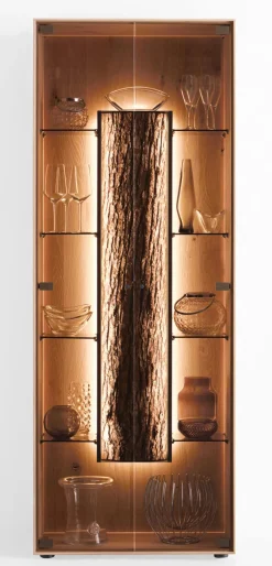 hartmann Vitrine RUNA 82 x 205 cm Kerneiche /Rinde