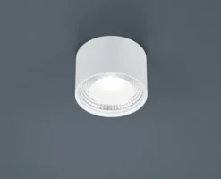 helestra LED Deckenlampe KARI Glas/Stahl Ø 11,5 cm Höhe 7,5 cm matt Weiß