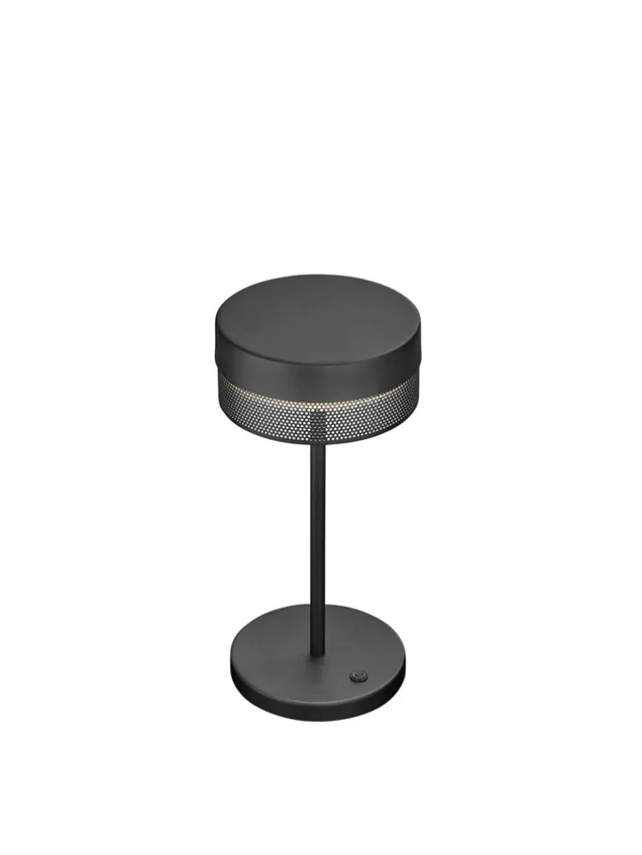 HELL Akku LED Tischlampe MESH schwarz