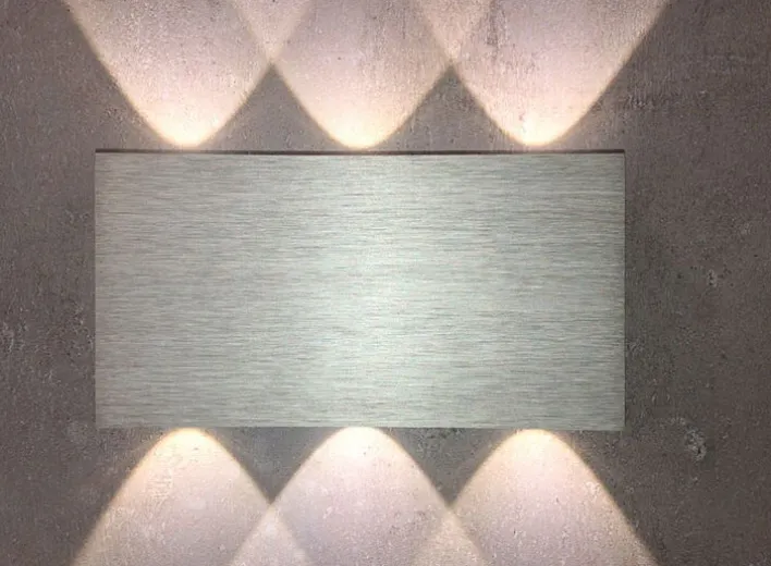 HELL LED Außenwandleuchte STREAM 17x4 cm hellgrau eloxiert