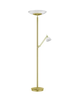 HELL LED Deckenfluter FINDUS 2-flg messingfarbig