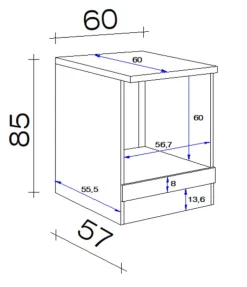 Herdumbauschrank Tiago Basaltgrau/Braun
