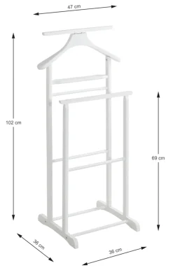 Herrendiener FUNNY 47 x 102 x 36 cm Massiv weiß
