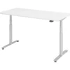 Höhenverstellbarer Schreibtisch 160 x 80 cm Weiß/ Silber