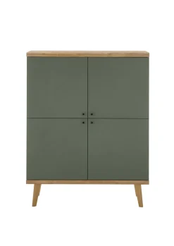 Highboard ALVA 107 x 134 cm Salbeifarbig/braun