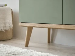 Highboard ALVA 107 x 134 cm Salbeifarbig/braun