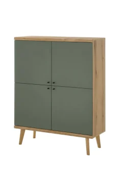 Highboard ALVA 107 x 134 cm Salbeifarbig/braun