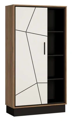 Highboard BROLO 85,4 x 160,5 weiß/ schwarz