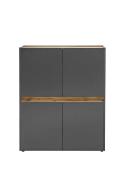 Highboard CITY 100 x 122 cm anthrazit/braun