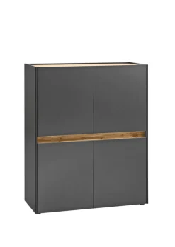 Highboard CITY 100 x 122 cm anthrazit/braun
