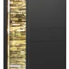 Highboard COMO 101 x 145 cm Anthrazit matt Lack/Asteiche-Dekor