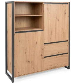 Highboard DENVER 120 x 140 cm braun/ grau