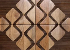 Highboard DIEGO Mango massiv Metall 100 x 80 x 42 cm braun gebeizt/lackiert/natur Schwarz