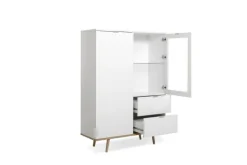 Highboard GÖTEBORG 100 x 140 cm weiß/ braun