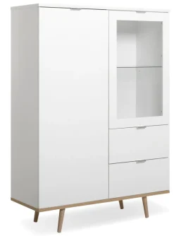 Highboard GÖTEBORG 100 x 140 cm weiß/ braun