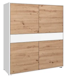 Highboard JOHN 120 x 120 cm Weiß/ Eiche Artisan Oak