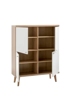 Highboard LENA_MERLE Eiche Riviera NB/ weiß matt